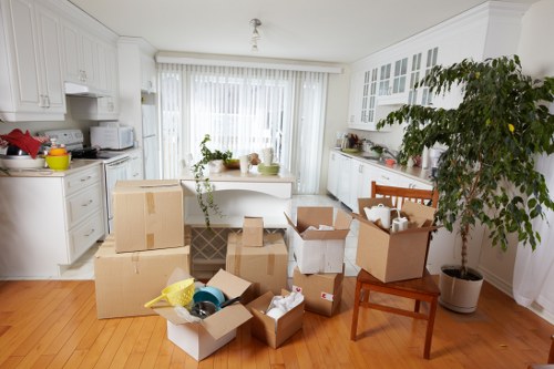 Removal team planning a move in a Stockwell residential street