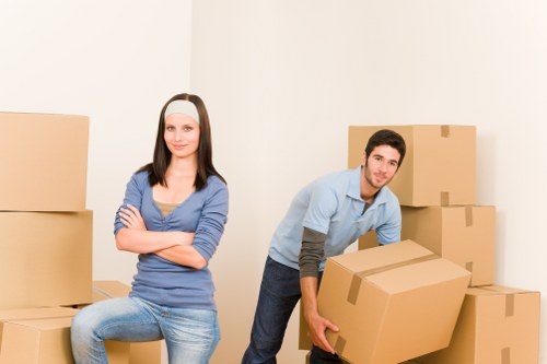 Careful packing materials and labelled boxes for a local move