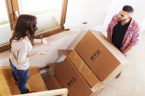 Furniture being carefully moved for a Stockwell home relocation