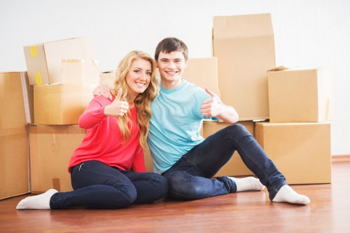 Furniture and household items prepared for house removals in a Stockwell flat
