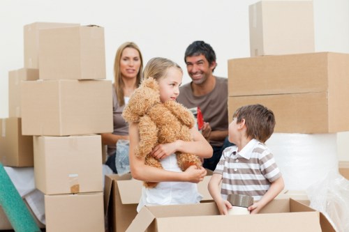 Professional movers loading a van in Stockwell